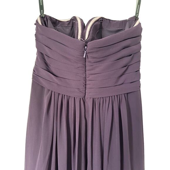 Bill Levkoff Dress Size 12 Chiffon Strapless Bridesmaid Evening Gown Formal Prom - Picture 5 of 9